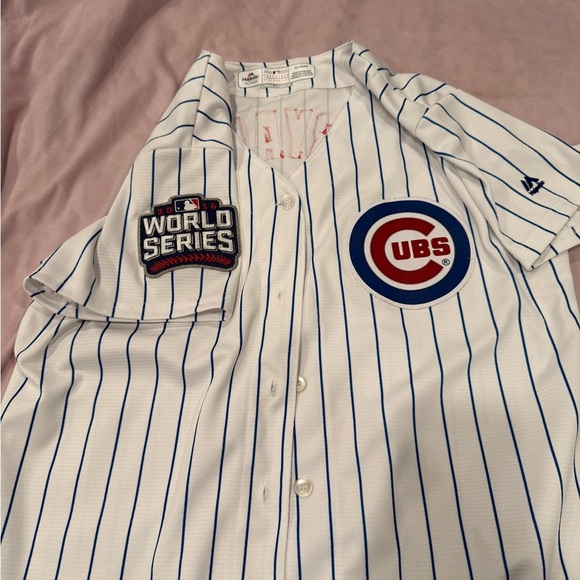 Kris Bryant 2016 Majestic Blue Pinstripe Cool Base Jersey - Picture 3 of 10